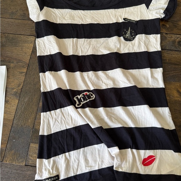 Maison Scotch striped patchwork tee size small - Picture 2 of 3
